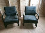 2 antraciet fauteuil velvet, Ophalen, 75 tot 100 cm, Zo goed als nieuw, Industrieel