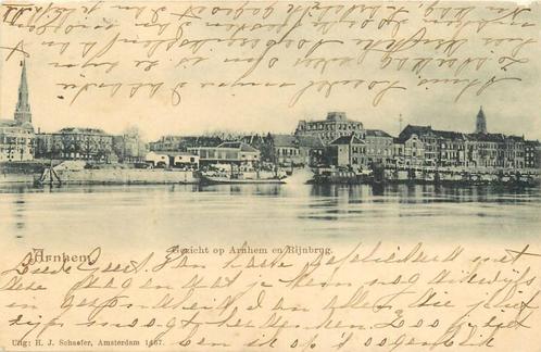 (387-047-015) Arnhem Gezicht op Arnhem en Rijnbrug, Verzamelen, Ansichtkaarten | Nederland, Gelderland, Voor 1920, Verzenden