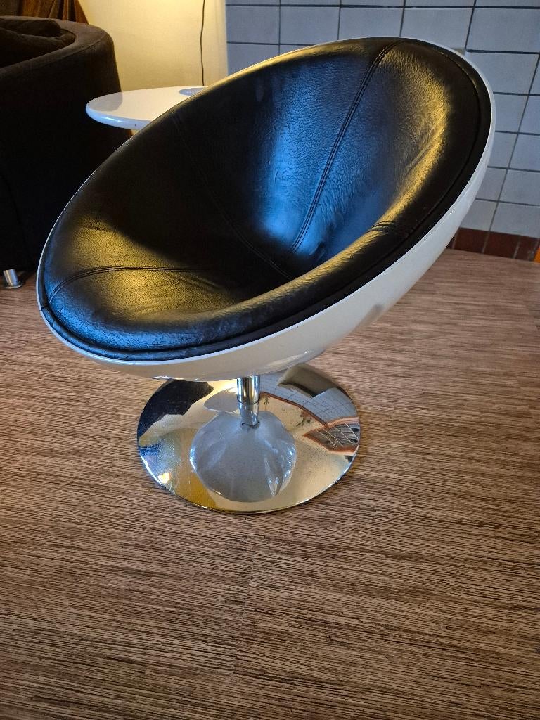 Vintage bolstoel space age, draaiend, Ophalen, Gebruikt, Wit, Vintage / retro