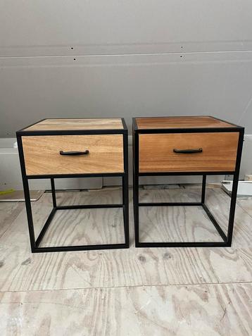 2 houten nachtkastjes met lade - charlie xenos -  50x40 beschikbaar voor biedingen