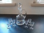 Brocante karaf met 6 (borrel)glaasjes, Antiek en Kunst, Antiek | Glas en Kristal, Ophalen
