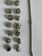 Originele Pandora armband met 16 originele zilveren bedels, Ophalen of Verzenden, Gebruikt, Zilver