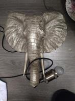 Prachtige gouden olifanten hoofd wandlamp, Ophalen of Verzenden, Gebruikt, Kunststof