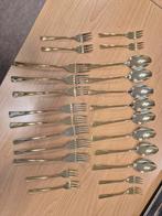 Goudkleurig bestek bestaand uit: vork,lepel,gebaksvork, Onbekend, Ophalen of Verzenden, Zo goed als nieuw, Onbekend