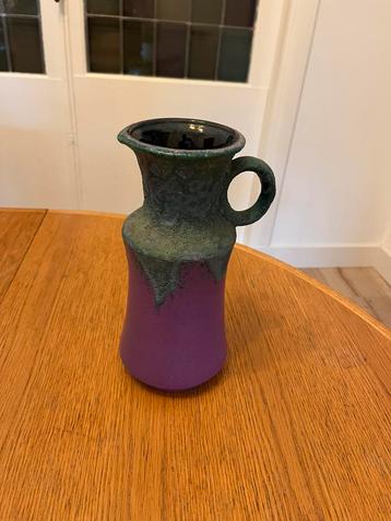 Vintage paarse vaas / kan met oor West Germany keramiek beschikbaar voor biedingen