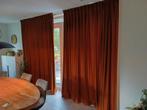 Gordijnen okergeel/bruine look, Huis en Inrichting, Stoffering | Gordijnen en Lamellen, Bruin, 200 cm of meer, Ophalen of Verzenden