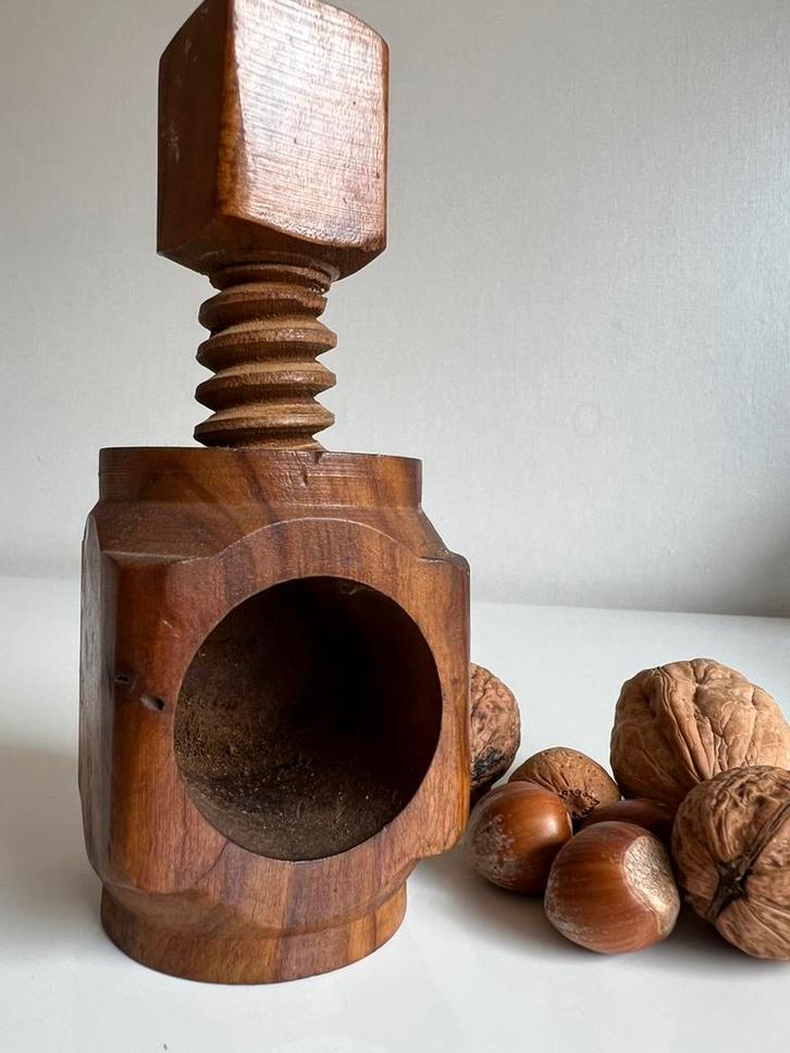 Vintage Notenhout Notenkraker Walnoten etc. Jaren 70, Huis en Inrichting, Keuken | Keukenbenodigdheden, Zo goed als nieuw, Ophalen of Verzenden