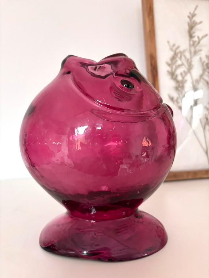 Roze vaas vis, Huis en Inrichting, Woonaccessoires | Vazen, Zo goed als nieuw, Overige kleuren, Minder dan 50 cm, Aardewerk of Porselein