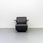 4x Leolux Scylla Fauteuil Laag Zwart Leder - Chroom, Huis en Inrichting, Niet ingevuld, Niet ingevuld, 75 tot 100 cm, Ophalen of Verzenden