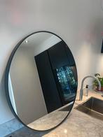 Ronde spiegel met zwarte rand, Ophalen, 100 tot 150 cm, Zo goed als nieuw, Ovaal