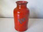 Vintage Vaas fel oranje keramiek Voedingsbond FNV, Antiek en Kunst, Ophalen of Verzenden