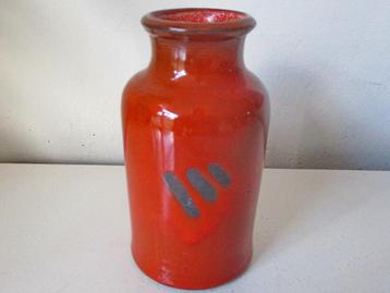 Vintage Vaas fel oranje keramiek Voedingsbond FNV  beschikbaar voor biedingen