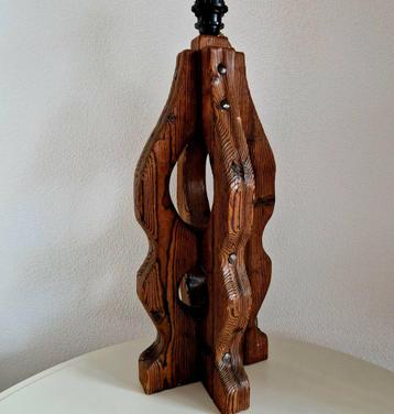 Houten Brutalist Lampvoet - Handgemaakt & Uniek beschikbaar voor biedingen