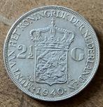 2,5 gulden 1940 Wilhelmina, Postzegels en Munten, Munten | Nederland, Ophalen, Zilver, Koningin Wilhelmina, Losse munt