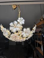 Vintage bloemenlamp hanglamp kroonluchter, Ophalen of Verzenden, Gebruikt, Minder dan 50 cm