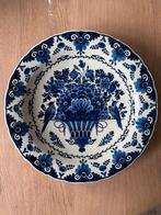 Delfts Blauw Porceleine fles Wandbord met Bloemen en Vogels, Ophalen of Verzenden