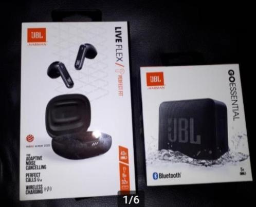 JBL Live Flex/Perfect Fit met Gratis JBL Go essential zwart, Telecommunicatie, Mobiele telefoons | Oordopjes, Nieuw, In gehoorgang (in-ear)