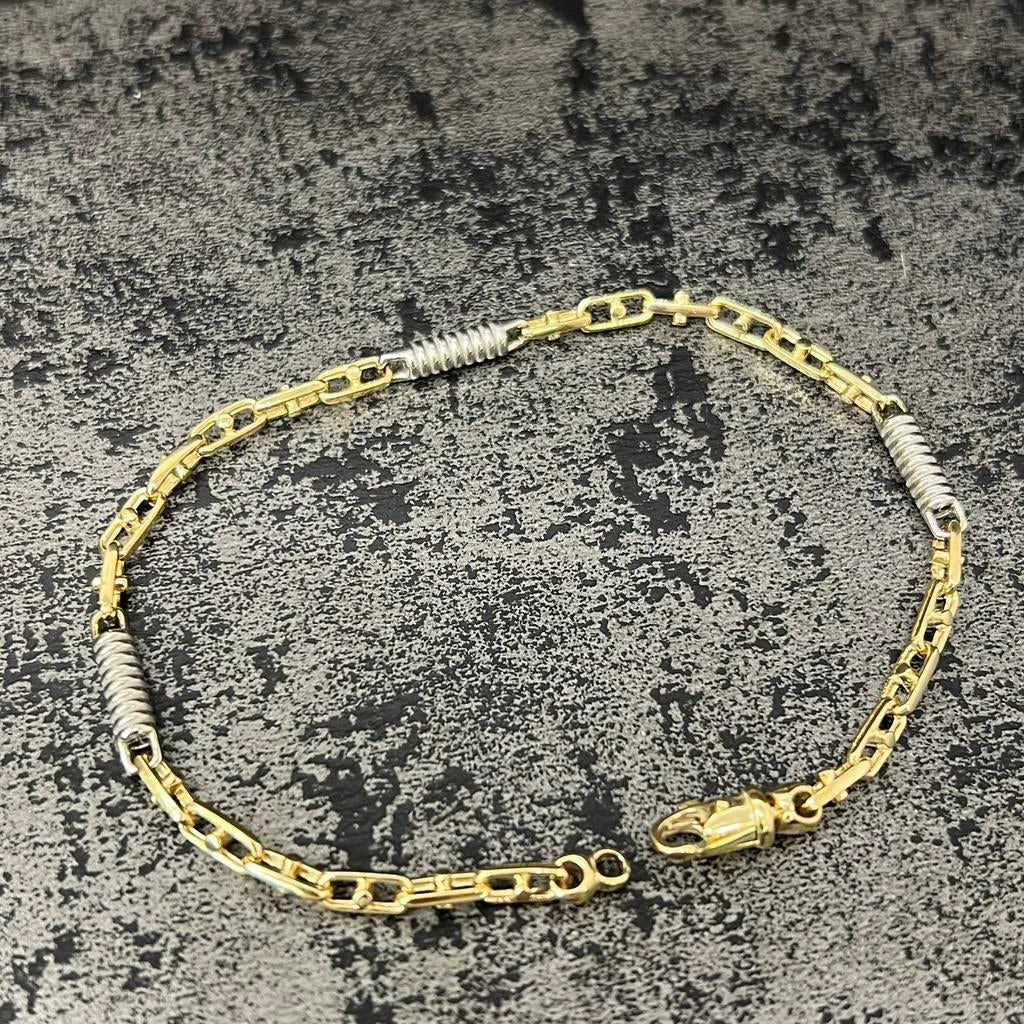 14k gouden armband massief schakel monte carlo, Ophalen of Verzenden, Nieuw, Goud