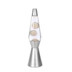 Lavalamp raket transparant/wit XL1785 demonstratiemodel, Huis en Inrichting, Lampen | Tafellampen, Minder dan 50 cm, Glas, Zo goed als nieuw