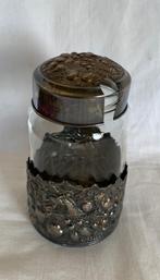 Verzilverde jampot houder met deksel douwe egberts hooijkaas, Antiek en Kunst, Ophalen of Verzenden