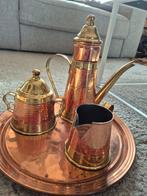 Mican Belgische vintage koperen koffie set, Antiek en Kunst, Antiek | Servies compleet, Ophalen of Verzenden