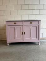 Vintage commode dressoir krijtverf geverfd lila roze, Huis en Inrichting, Kasten | Dressoirs, Ophalen, Gebruikt, 100 tot 150 cm