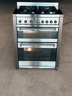 Rvs Smeg Fornuis 70 cm breed, Ophalen, 60 cm of meer, 4 kookzones, Zo goed als nieuw