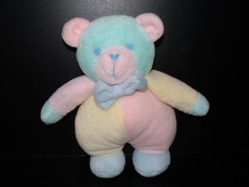 ANNA CLUB PLUSH PASTELKLEURIG BEERTJE MET BLAUW STRIKJE NIEU beschikbaar voor biedingen