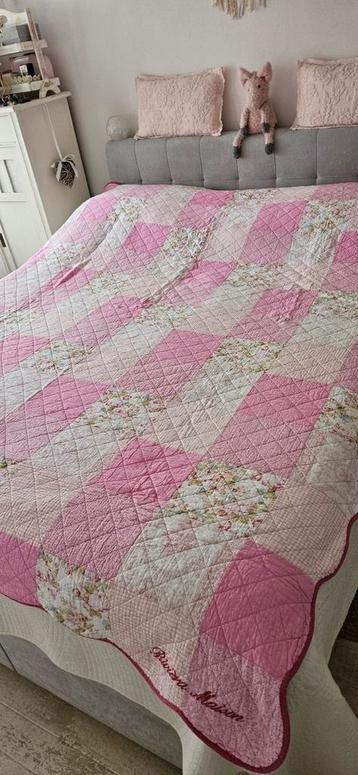 Quilt Riviera Maison - plaid - roze - romantisch - brocante  beschikbaar voor biedingen
