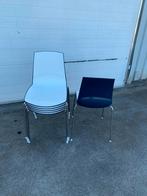 6 stuks stoelen kunststof stapelbaar stoelen in nette staat, Huis en Inrichting, Stoelen, Ophalen, Wit, Zo goed als nieuw, Metaal
