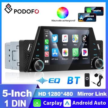 1 DIN Auto CARPLAY IPHONE ANDRIOD beschikbaar voor biedingen