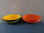 Vintage Mepal diepe borden d 202 oranje geel groen, Ophalen of Verzenden, Gebruikt, Overige stijlen, Bord(en)