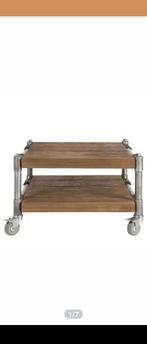 D Bodhi salontafel,bijzettafel,steigerbuis,Industrieel, teak, Ophalen, 50 tot 100 cm, Vierkant, 50 tot 100 cm