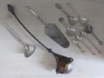 Set (ver)zilverde lepel, theelepel, sauslepel, taartschep, Antiek en Kunst, Curiosa en Brocante, Ophalen of Verzenden
