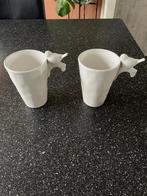 Vogels Mok Met Vogel Dolomieten Wit, Huis en Inrichting, Keramiek, Nieuw, Ophalen of Verzenden, Overige stijlen