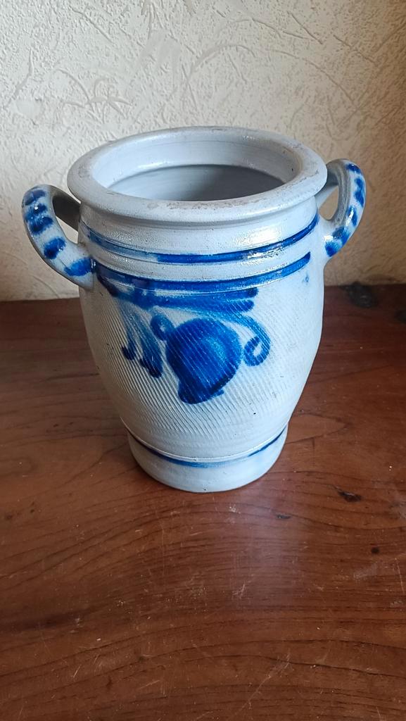 Authentieke Keulse Pot met Blauwe Decoratie, Antiek en Kunst, Antiek | Keramiek en Aardewerk, Ophalen of Verzenden