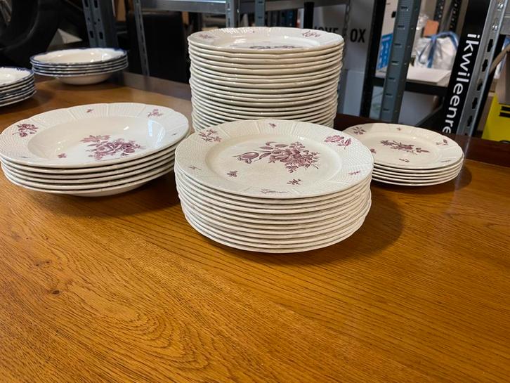 Groot Wedgwood Servies Creamware – Landelijke Brocante Stijl, Antiek en Kunst, Antiek | Servies compleet, Ophalen of Verzenden