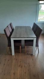 Eettafel, salontafel en TV-meubel (Leen Bakker Lynn), Huis en Inrichting, Ophalen, Zo goed als nieuw, 4 tot 6 stoelen