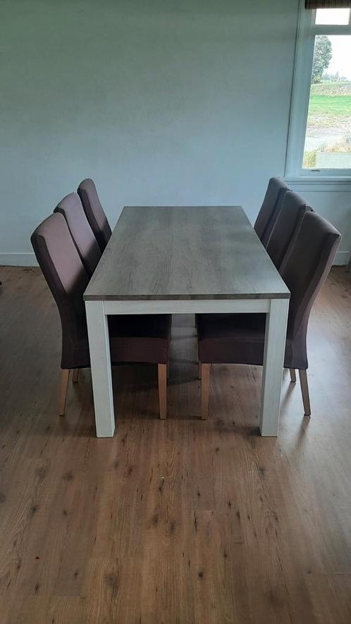 Eettafel, salontafel en TV-meubel (Leen Bakker Lynn), Huis en Inrichting, Complete eetkamers, Zo goed als nieuw, 4 tot 6 stoelen