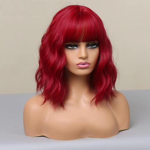 Fel Rode Half Lange Pruik Haren Dames Vrouwen Haarstuk Rood, Sieraden, Tassen en Uiterlijk, Uiterlijk | Haarverzorging, Nieuw