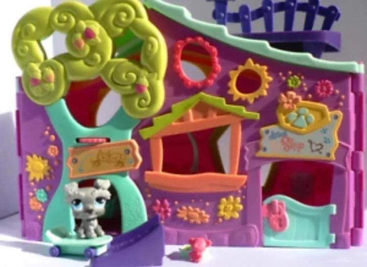LPS speelhuis littlest pet shop dieren met hond + skateboard, Verzamelen, Speelgoed, Gebruikt, Ophalen of Verzenden