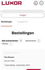 Gevraagd Theo Maassen Oude Luxor, Tickets en Kaartjes, Theater | Cabaret en Komedie, Eén persoon, December