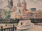 Aquarel Schreierstoren Amsterdam, Antiek en Kunst, Ophalen of Verzenden