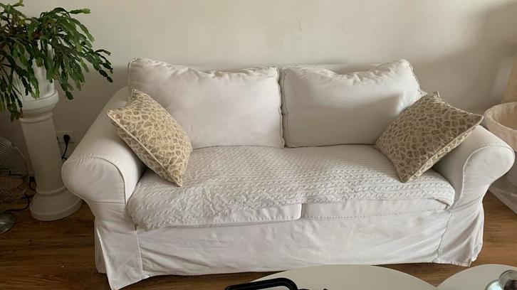 Te koop aangeboden 3 witte IKEA banken EKTORP Z.S.M weg!, Huis en Inrichting, Woonaccessoires | Vazen, Gebruikt, Wit, 75 cm of meer