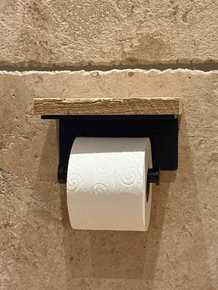 Stijlvolle WC Rolhouder met Plankje, Huis en Inrichting, Badkamer | Badtextiel en Accessoires, Nieuw, Overige typen, Zwart, Ophalen of Verzenden