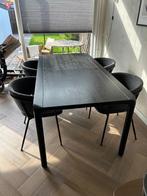 Eettafel Zuiver Storm Zwart eettafel 180 x 90 cm, Ophalen, Gebruikt, 50 tot 100 cm, Vijf personen of meer