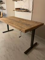 Steigerhout zit sta bureau hoogte verstelbaar 2 stuks, Huis en Inrichting, Ophalen, In hoogte verstelbaar