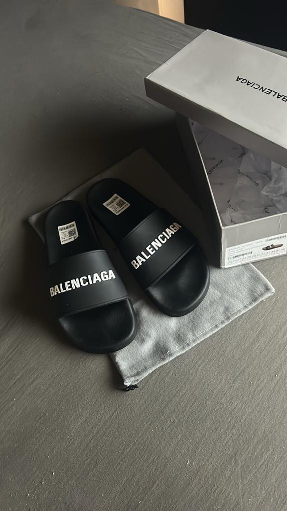 Balenciaga Slides Maat 44 - Nieuw!, Slippers, Zwart, Nieuw, Ophalen of Verzenden
