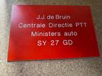 Bijzonder PTT bord. Centrale directie ministers auto, Ophalen of Verzenden, Zo goed als nieuw