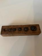 Antieke Gewichten Set in Houten Houder, Antiek en Kunst, Ophalen